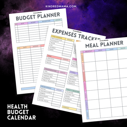 Printable health Budget Calendar Sheet